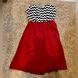 Vanity Strapless Zebra print dress